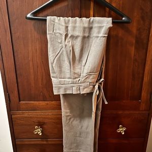 Light olive green, paper bag trousers